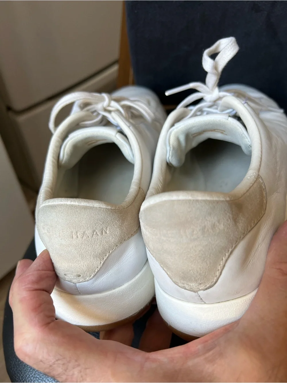 Men’s Cole Haan White Leather Lace-Up Sneakers GrandSeries EUC